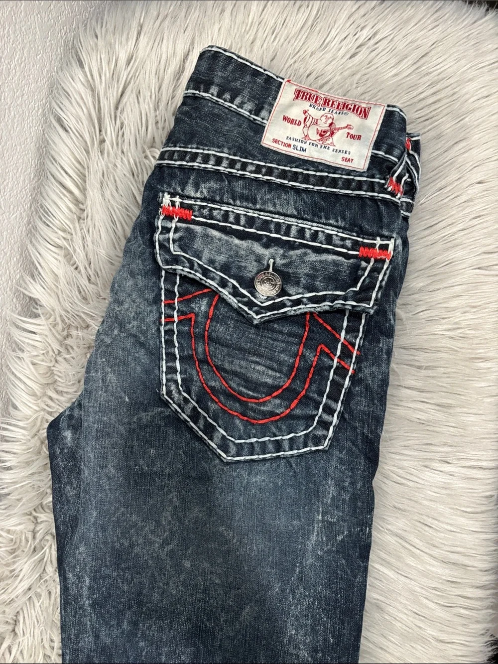 True Religion Men's Dark Wash Straight-Leg Jeans - Blue